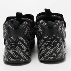Pre Owned Vetements x Reebok Black/White Monogram Nylon And Fabric Instapump Fury Sneakers Size 42
