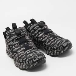 Pre Owned Vetements x Reebok Black/White Monogram Nylon And Fabric Instapump Fury Sneakers Size 42