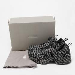 Pre Owned Vetements x Reebok Black/White Monogram Nylon And Fabric Instapump Fury Sneakers Size 42