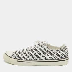 Vetements Black/White Logo Print Canvas Low Top Sneakers Size 41 Vetements  | TLC