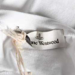 Pre Owned Vivienne Westwood White Heart Print Cotton Logo Embroidered T-Shirt L
