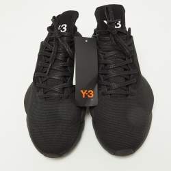 Y-3 Black Nubuck Leather and Fabric Kaiwa Low Top Sneakers Size 42.5