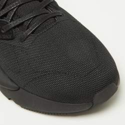 Y-3 Black Nubuck Leather and Fabric Kaiwa Low Top Sneakers Size 42.5