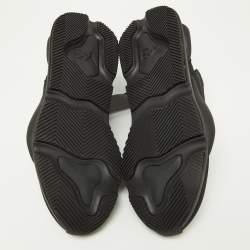Y-3 Black Nubuck Leather and Fabric Kaiwa Low Top Sneakers Size 42.5