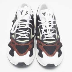 Y-3 x Adidas Multicolor Mesh and Leather Rhisu Run Sneakers Size 45 1/3