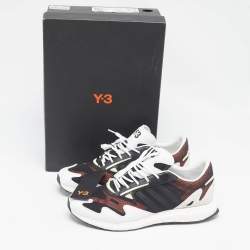 Y-3 x Adidas Multicolor Mesh and Leather Rhisu Run Sneakers Size 45 1/3
