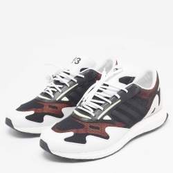 Y-3 x Adidas Multicolor Mesh and Leather Rhisu Run Sneakers Size 45 1/3