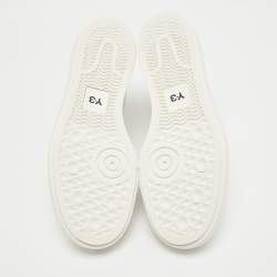 Y-3 x Adidas White Coated Canvas and Leather Ajatu Court High Core White Sneakers Size 47 1/3