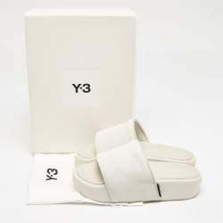 Y-3 Grey Suede Flat Slides Size 42