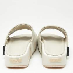 Pre Owned Y-3 Grey Suede Platform Slide Sandals Size 40.5