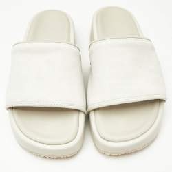 Pre Owned Y-3 Grey Suede Platform Slide Sandals Size 40.5