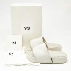 Pre Owned Y-3 Grey Suede Platform Slide Sandals Size 40.5
