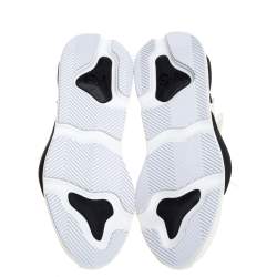 Y-3 Cream/Black Leather and Fabric Kaiwa Sneakers Size 44