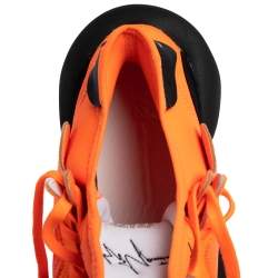 Adidas Y-3 Kaiwa Icon Orange/Black Leather And Stretch Fabric Sneaker Size 41.5