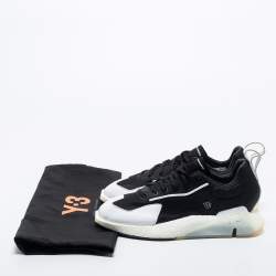 Y-3 Black/White Knit Fabric Makura Chunky Sneakers Size 39.5