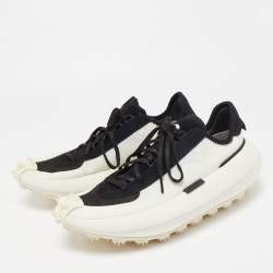 Y-3 x Adidas Black/White Suede and Canvass Makura Low Top Sneakers Size 42.5