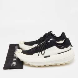 Y-3 x Adidas Black/White Suede and Canvass Makura Low Top Sneakers Size 42.5