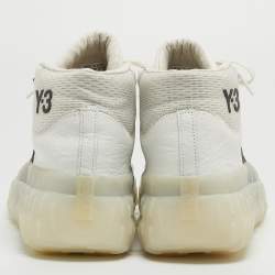 Y-3 White Leather High Top Sneakers Size 44.5