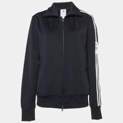 Y-3 Black Jersey Contrast Trim Track Jacket S