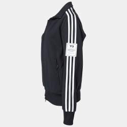 Y-3 Black Jersey Contrast Trim Track Jacket S