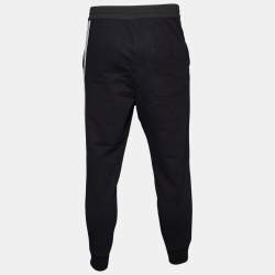 Y-3 Black Cotton Knit Contrast Detail Joggers S