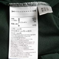 Y-3 Dark Green Cotton Logo Patch Crew Neck Half Sleeve T-Shirt L
