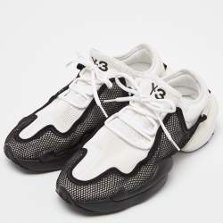 Y-3 Adidas White/Black Mesh Low Top Sneakers Size 44