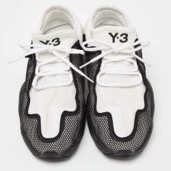 Y-3 Adidas White/Black Mesh Low Top Sneakers Size 44