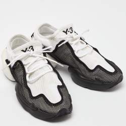 Y-3 Adidas White/Black Mesh Low Top Sneakers Size 44