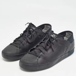 Y-3 Adidas Black Leather Yohji Star Low Top Sneakers Size 42