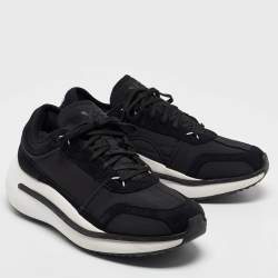 Y-3 x Adidas Black Fabric and Suede Low Top Sneakers Size 44
