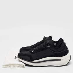 Y-3 x Adidas Black Fabric and Suede Low Top Sneakers Size 44