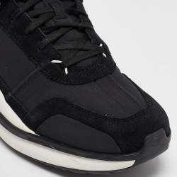 Y-3 x Adidas Black Fabric and Suede Low Top Sneakers Size 44