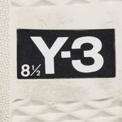 Y-3 White Leather and Nylon Kasabaru High Top Sneakers Size 42.5          