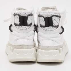 Y-3 White Leather and Nylon Kasabaru High Top Sneakers Size 42.5          