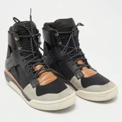 Y-3 Multicolor Fabric and Leather Yamamoto High Top Sneakers Size 44.5