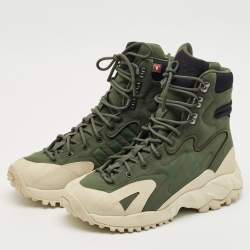 Y-3 x Adidas Shadow Green Fabric and Leather Notoma Sneakers Size 40