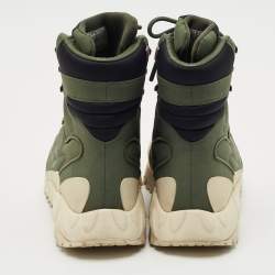Y-3 x Adidas Shadow Green Fabric and Leather Notoma Sneakers Size 40