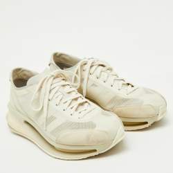 Pre Owned Y3 x Adidas White Suede and Mesh S-Gendo Run Sneakers Size 44 2/3