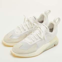 Pre Owned حذاء رياضي واي 3 أديداس أوريزان شبكي وسويدي أبيض نقي بعلو منخفض مقاس 42 أبيض 