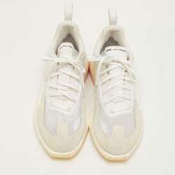 Pre Owned حذاء رياضي واي 3 أديداس أوريزان شبكي وسويدي أبيض نقي بعلو منخفض مقاس 42 أبيض 