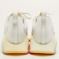 Pre Owned حذاء رياضي واي 3 أديداس أوريزان شبكي وسويدي أبيض نقي بعلو منخفض مقاس 42 أبيض 