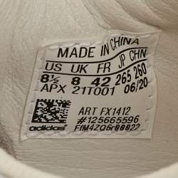 Pre Owned حذاء رياضي واي 3 أديداس أوريزان شبكي وسويدي أبيض نقي بعلو منخفض مقاس 42 أبيض 