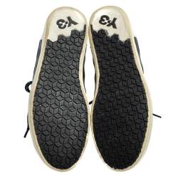 Pre Owned Y-3 x adidas Yojhi Yamamoto Black/White Leather And Suede Honja High Top Sneakers Size 41 1/3