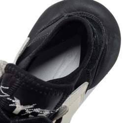 Adidas Y-3 Cream/Black Leather And Fabric Kaiwa Low Top Sneakers Size 44 2/3