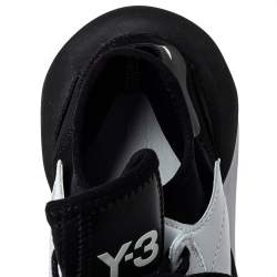 Y-3 White/Black Leather And Stretch Fabric Kaiwa Sneakers Size 43 1/3