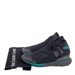 Adidas Y-3 Black Fabric And Suede Qasa High Top Sneakers Size 40.5