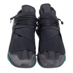 Adidas Y-3 Black Fabric And Suede Qasa High Top Sneakers Size 40.5