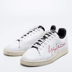 Y-3 White Leather Low-Top Sneakers Size 44