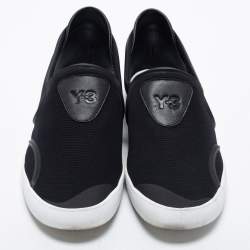 Y-3 Black Fabric and Leather Slip on Sneakers Size 42 2/3